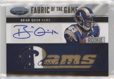 2012 Panini Certified - Rookie Fabric of the Game Jerseys - Die-Cut Team Name Signatures Prime #14 - Brian Quick /15