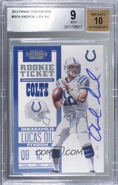 2012 Panini Contenders - [Base] #201.1 - Rookie Ticket RPS - Andrew Luck (Ball in Right Hand) /550 [BGS 9 MINT]