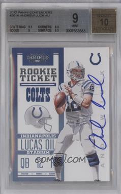 2012 Panini Contenders - [Base] #201.1 - Rookie Ticket RPS - Andrew Luck (Ball in Right Hand) /550 [BGS 9 MINT]