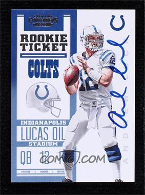 2012 Panini Contenders - [Base] #201.1 - Rookie Ticket RPS - Andrew Luck (Ball in Right Hand) /550