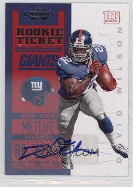 2012 Panini Contenders - [Base] #214.1 - Rookie Ticket RPS - David Wilson