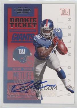 2012 Panini Contenders - [Base] #214.1 - Rookie Ticket RPS - David Wilson