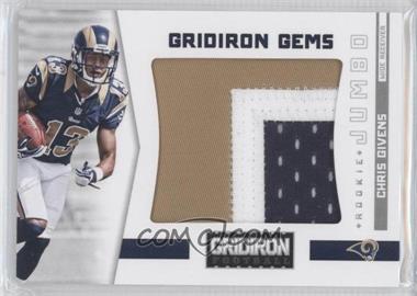 2012 Panini Gridiron - [Base] - Jumbo Materials Prime #315 - Rookie Gridiron Gems - Chris Givens /49