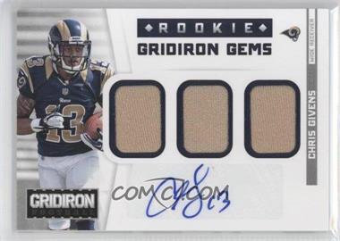 2012 Panini Gridiron - Rookie Gridiron Gems Trios - Signatures #13.2 - Chris Givens /49