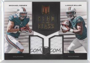 2012 Panini Momentum - Head of the Class Combo Materials #11 - Michael Egnew, Lamar Miller /149