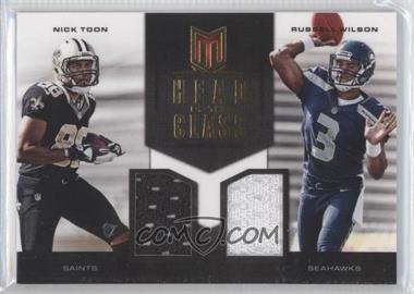 2012 Panini Momentum - Head of the Class Combo Materials #13 - Nick Toon, Russell Wilson /149