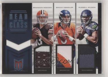 2012 Panini Momentum - Head of the Class Triple Materials - Prime #5 - Brock Osweiler, Brandon Weeden, Russell Wilson /49