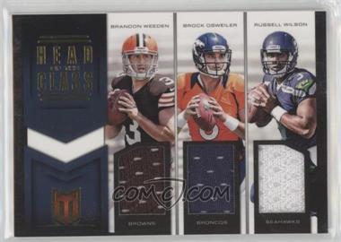 2012 Panini Momentum - Head of the Class Triple Materials #5 - Brandon Weeden, Brock Osweiler, Russell Wilson /99