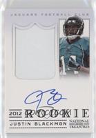 Rookie Signature Materials - Justin Blackmon [Noted] #/99