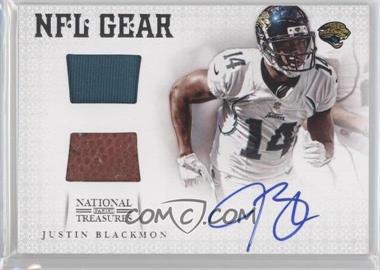 2012 Panini National Treasures - NFL Gear - Dual Materials Signatures #12 - Justin Blackmon /49