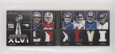 2012 Panini Playbook - Playbook Materials - Prime #1 - Ahmad Bradshaw, Eli Manning, Hakeem Nicks, Osi Umenyiora, Tom Brady, Wes Welker /25 [Noted]