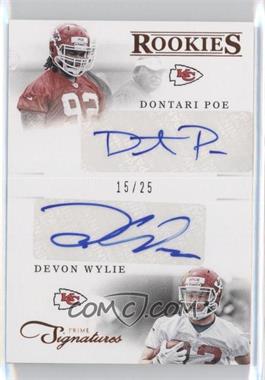 2012 Panini Prime Signatures - [Base] #286 - Combo Rookie Signatures - Dontari Poe, Devon Wylie /25