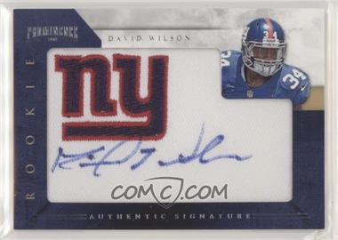 2012 Panini Prominence - [Base] - Embroidered Team Logo Patches #216 - Rookie Signature - David Wilson /150