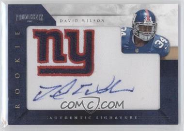 2012 Panini Prominence - [Base] - Embroidered Team Logo Patches #216 - Rookie Signature - David Wilson /150