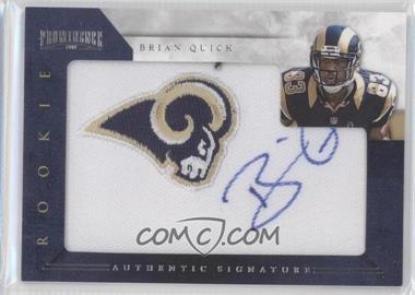 2012 Panini Prominence - [Base] - Embroidered Team Logo Patches #241 - Rookie Signature - Brian Quick /200