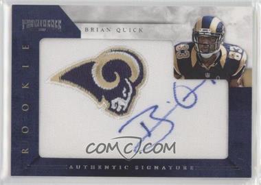 2012 Panini Prominence - [Base] - Embroidered Team Logo Patches #241 - Rookie Signature - Brian Quick /200