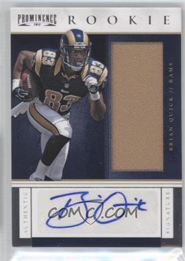 2012 Panini Prominence - [Base] - Jerseys Prime #241 - Rookie Signature - Brian Quick /200