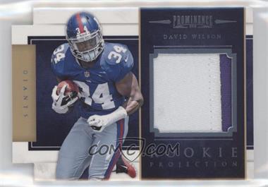 2012 Panini Prominence - Rookie Projection Materials Die-Cut - Prime #14 - David Wilson /49