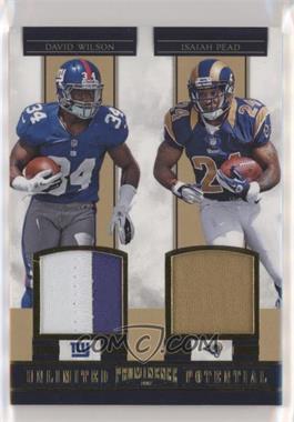 2012 Panini Prominence - Unlimited Potential Materials Combos - Prime #3 - David Wilson, Isaiah Pead /49