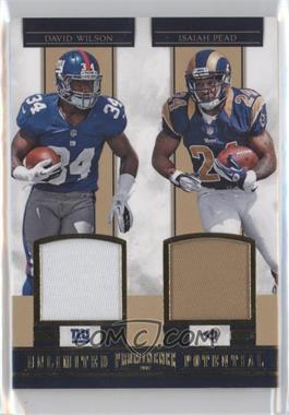 2012 Panini Prominence - Unlimited Potential Materials Combos - Prime #3 - David Wilson, Isaiah Pead /49