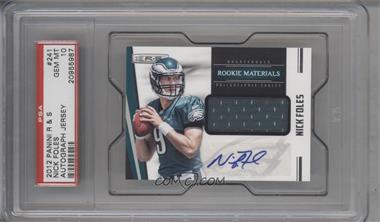 2012 Panini Rookies & Stars - [Base] #241 - Rookie Materials - Nick Foles /499 [PSA 10 GEM MT]