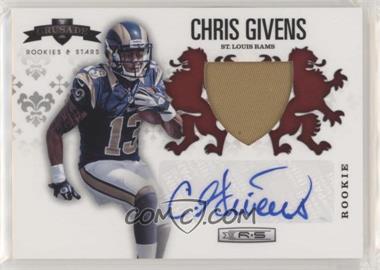 2012 Panini Rookies & Stars - Rookie Crusade - Red Materials Prime Signatures #2 - Chris Givens /25