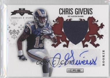 2012 Panini Rookies & Stars - Rookie Crusade - Red Materials Signatures #2 - Chris Givens /49