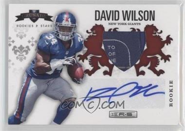 2012 Panini Rookies & Stars - Rookie Crusade - Red Materials Signatures #25 - David Wilson /49