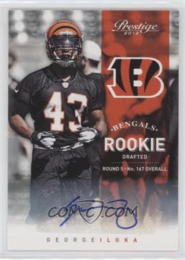 2012 Playoff Prestige - [Base] - Signatures #225 - Rookie - George Iloka /899