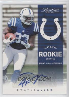 2012 Playoff Prestige - [Base] - Signatures #263 - Rookie - Dwayne Allen /899