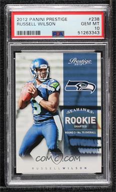 2012 Playoff Prestige - [Base] #238 - Rookie - Russell Wilson [PSA 10 GEM MT]