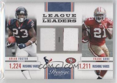 2012 Playoff Prestige - League Leaders - Combos Materials Prime #7 - Arian Foster, Frank Gore /49