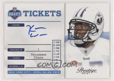 2012 Playoff Prestige - NFL Draft Tickets - Signatures #7 - Kendall Wright