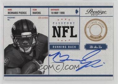 2012 Playoff Prestige - NFL Passport - Signatures #13 - Bernard Pierce