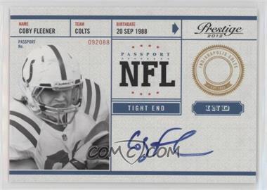 2012 Playoff Prestige - NFL Passport - Signatures #16 - Coby Fleener