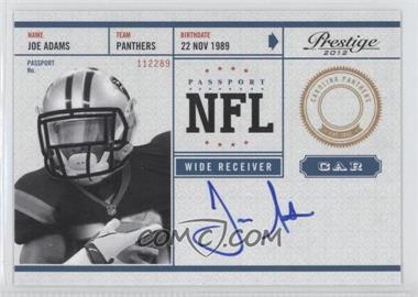 2012 Playoff Prestige - NFL Passport - Signatures #21 - Joe Adams