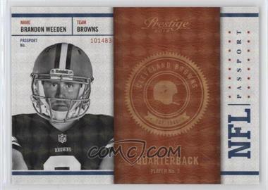 2012 Playoff Prestige - NFL Passport - Signatures #3 - Brandon Weeden