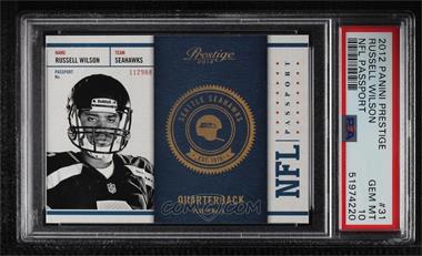 2012 Playoff Prestige - NFL Passport #31 - Russell Wilson [PSA 10 GEM MT]