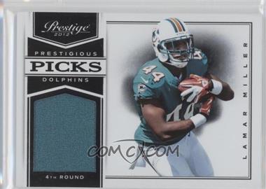 2012 Playoff Prestige - Prestigious Picks - Black Materials #22 - Lamar Miller /149