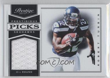 2012 Playoff Prestige - Prestigious Picks - Black Materials #28 - Robert Turbin /149