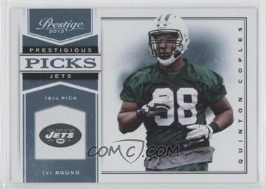 2012 Playoff Prestige - Prestigious Picks - Black #48 - Quinton Coples /25