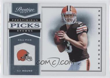 2012 Playoff Prestige - Prestigious Picks - Platinum #8 - Brandon Weeden /10