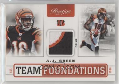 2012 Playoff Prestige - Team Foundations Materials - Prime #35 - A.J. Green /49