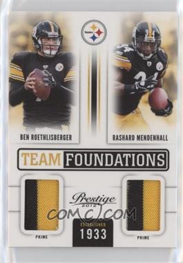 2012 Playoff Prestige - Team Foundations Materials Combos - Prime #5 - Ben Roethlisberger, Rashard Mendenhall /49