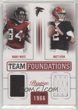 2012 Playoff Prestige - Team Foundations Materials Combos #3 - Roddy White, Matt Ryan /249