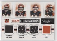 Jermaine Gresham, Jordan Shipley, A.J. Green, Andy Dalton #/249