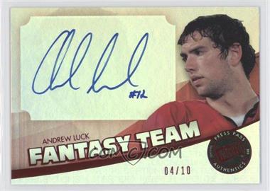 2012 Press Pass Showcase - Fantasy Team Autographs - Red #FT-AL - Andrew Luck /10