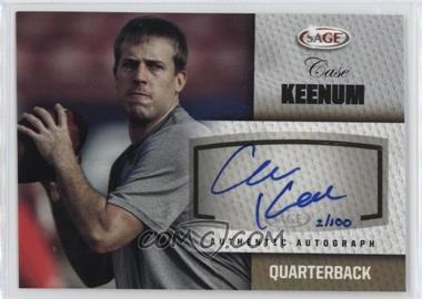 2012 SAGE Autographed - Autographs - Gold #A29 - Case Keenum /100