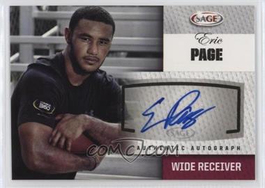 2012 SAGE Autographed - Autographs - Red #A38 - Eric Page