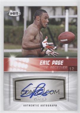 2012 SAGE Hit - Autographs - Lights On #A112 - Eric Page